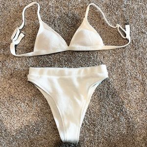 White high waisted bikini